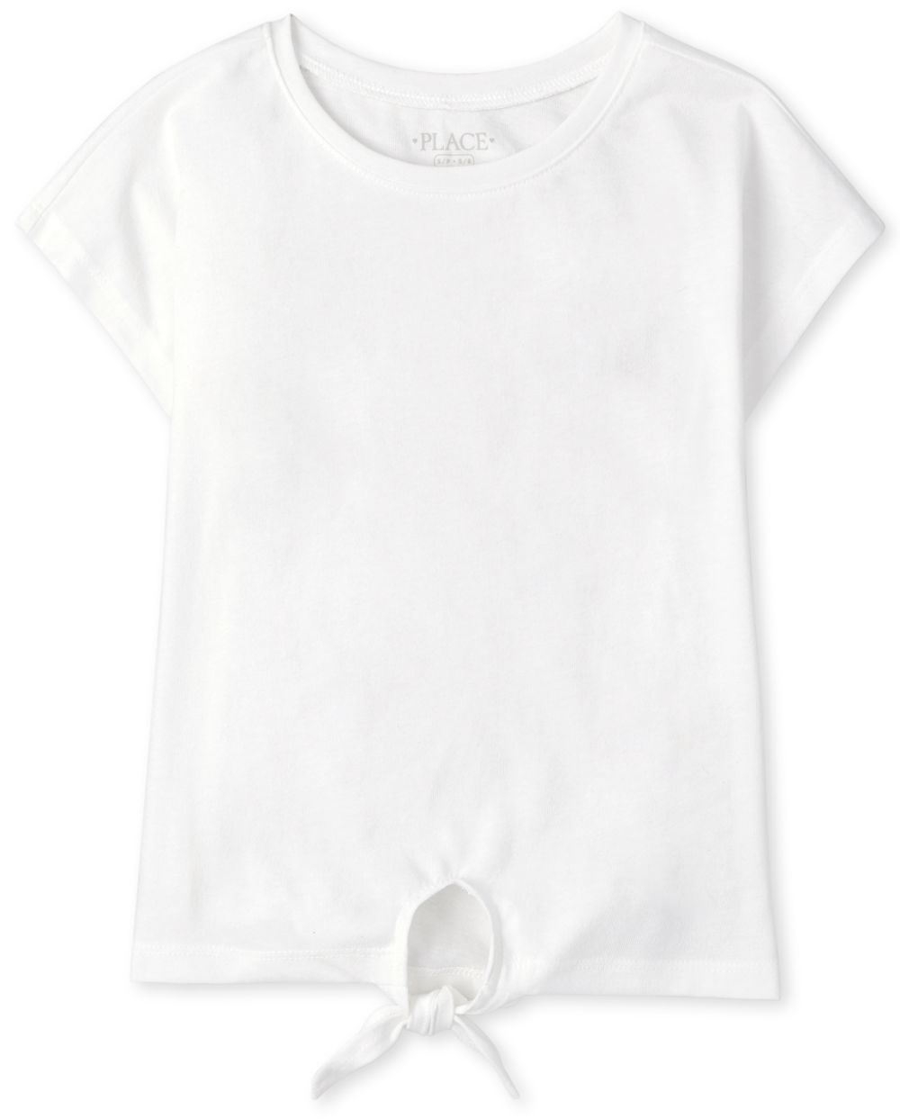 

Girls Tie Front Basic Layering Tee - White T-Shirt - The Children's Place