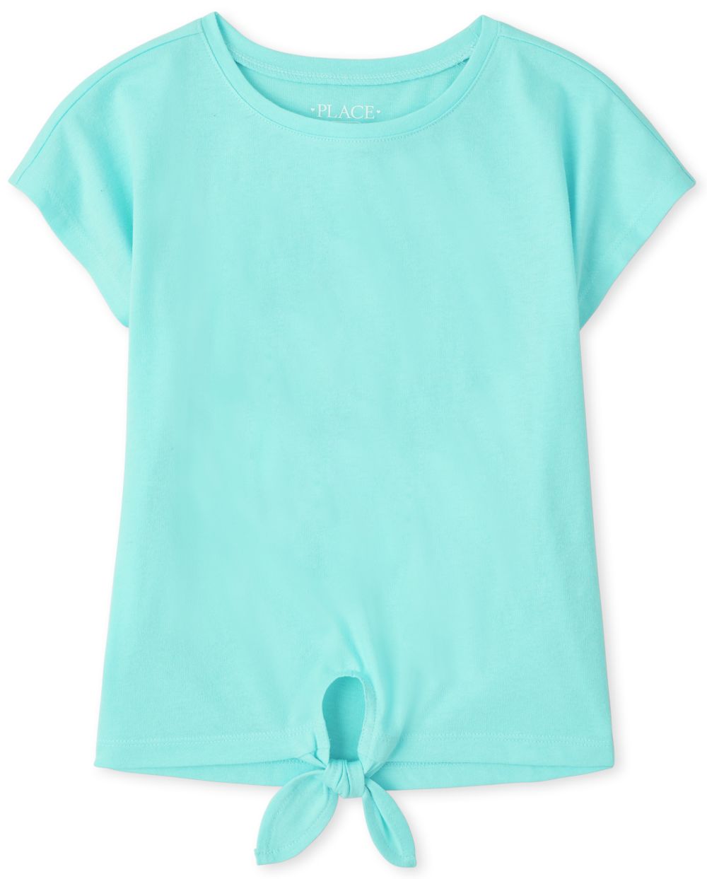 

Girls Tie Front Basic Layering Tee - Blue T-Shirt - The Children's Place