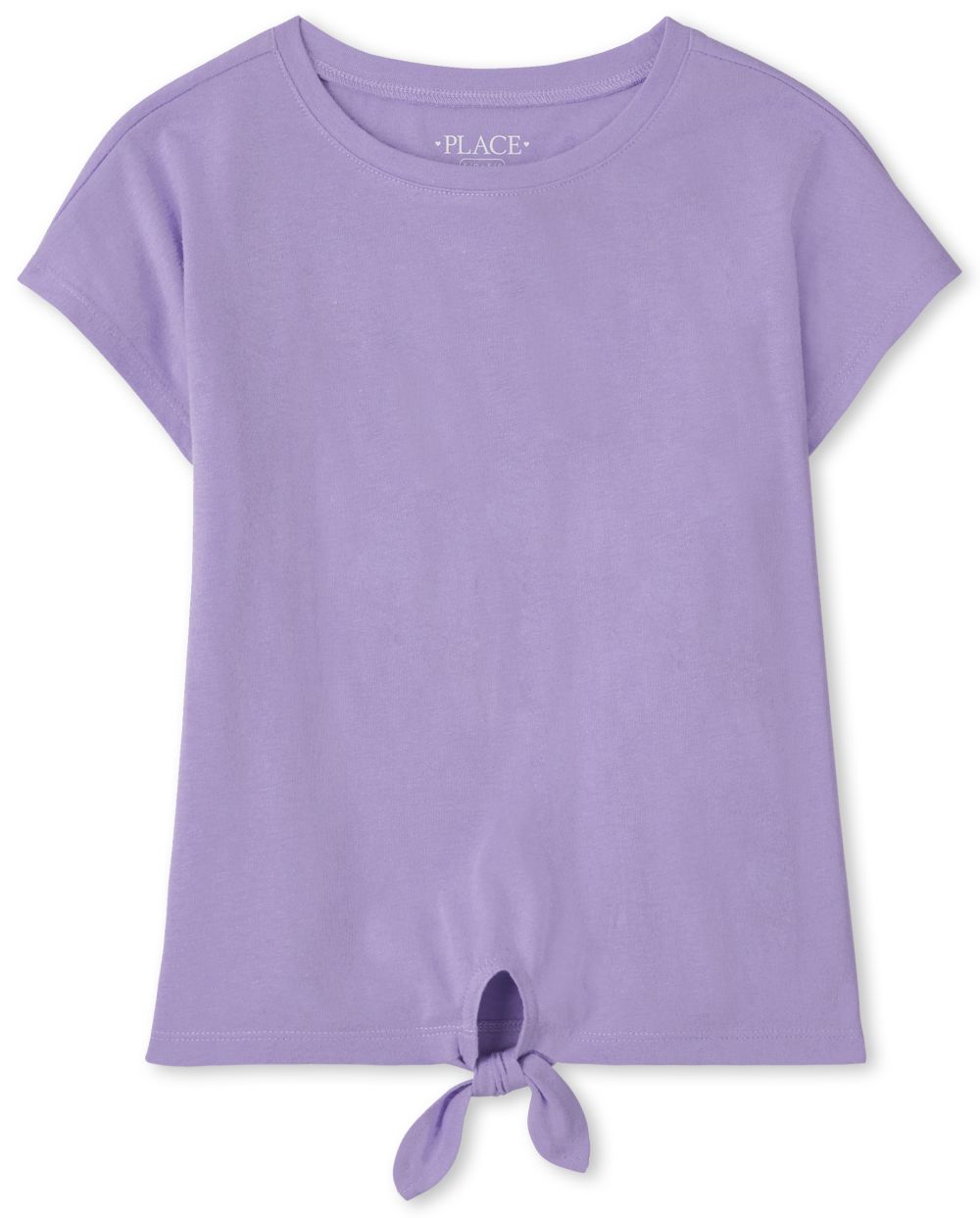 

Girls Tie Front Basic Layering Tee - Purple T-Shirt - The Children's Place