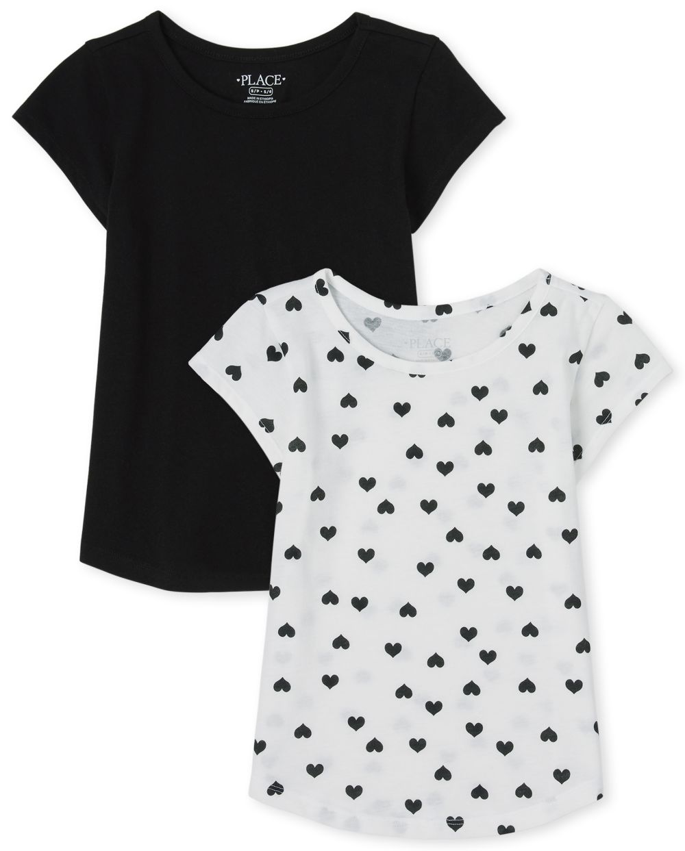 

Girls Basic Layering Tee 2-Pack - Black T-Shirt - The Children's Place