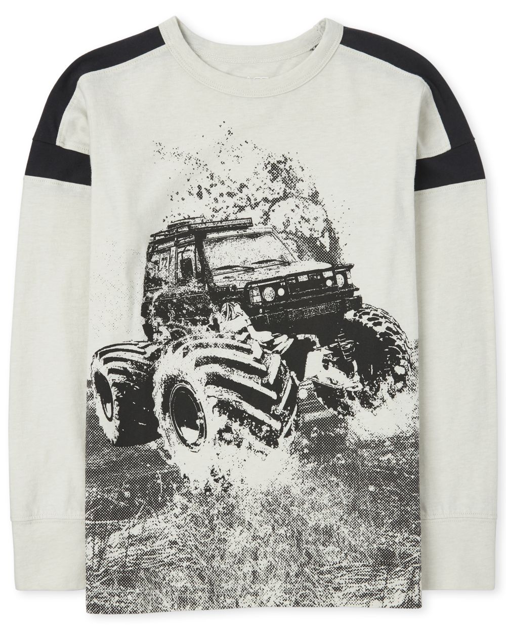 

s Boys Striped Arm Graphic Top - Tan - The Children's Place