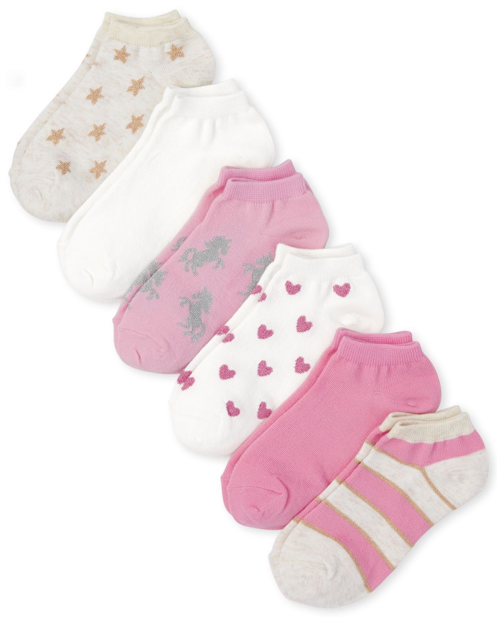 

Girls Metallic Ankle Socks 6-Pack - Multi - The Children's Place