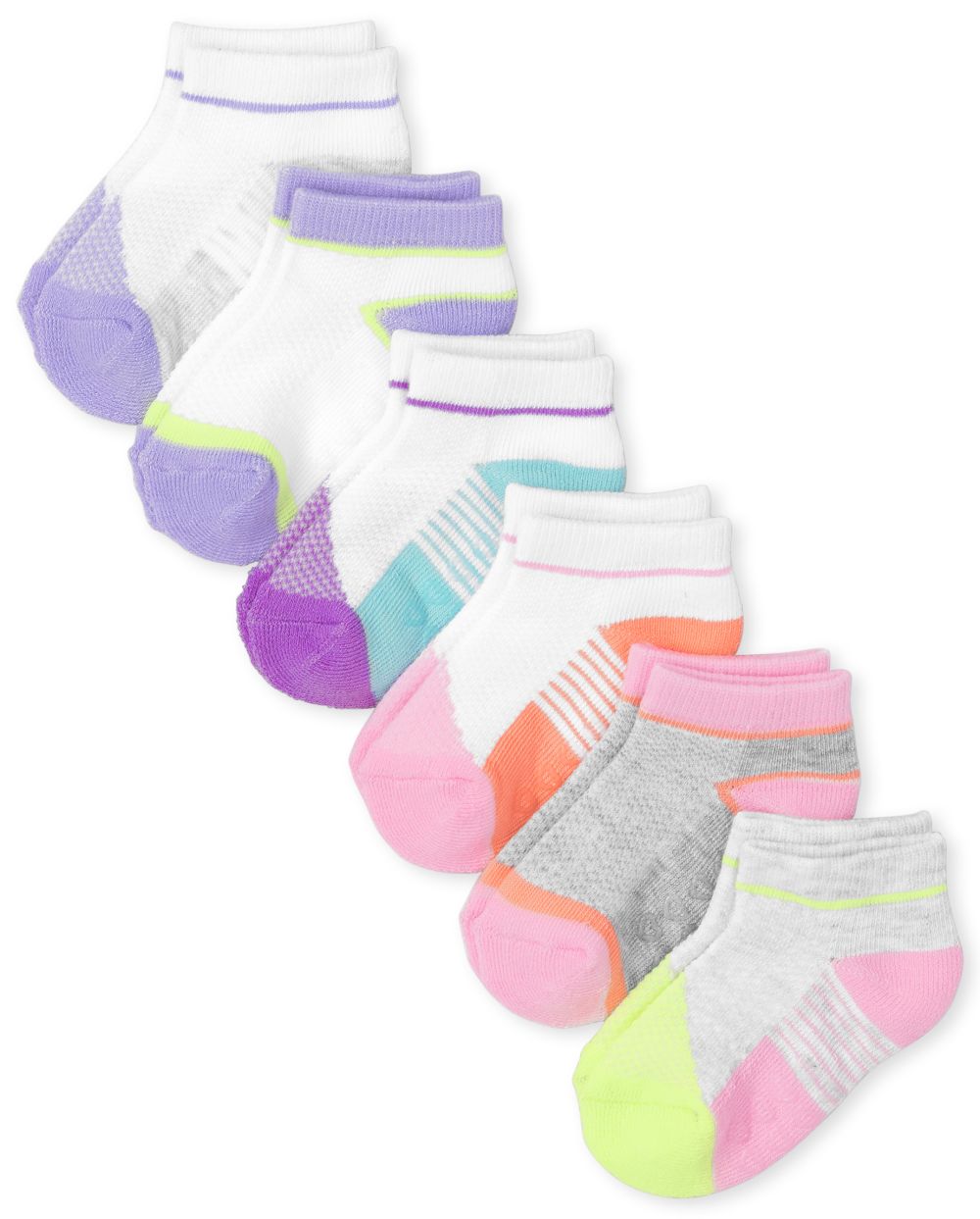

s Toddler Colorblock Cushioned Ankle Socks 6-Pack - Multi - The Children's Place