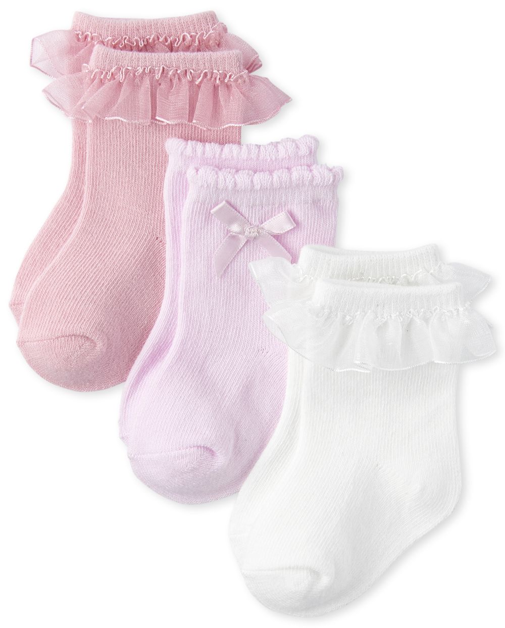 

Newborn Baby Ruffle Midi Socks 3-Pack - Multi - The Children's Place