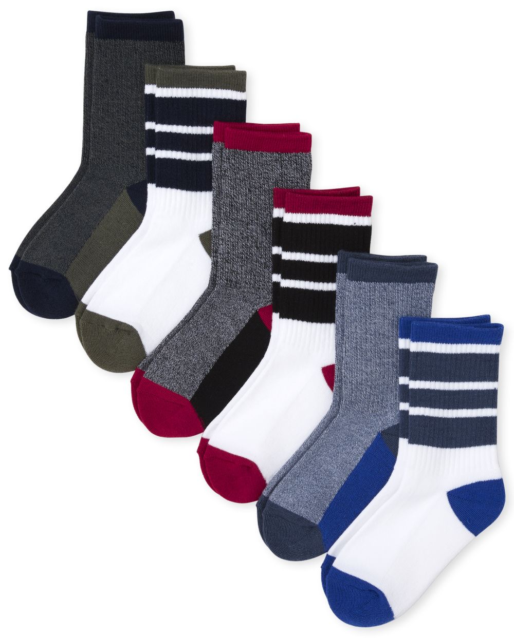 

Boys Boys Cushioned Crew Socks 6-Pack - White - The Children's Place