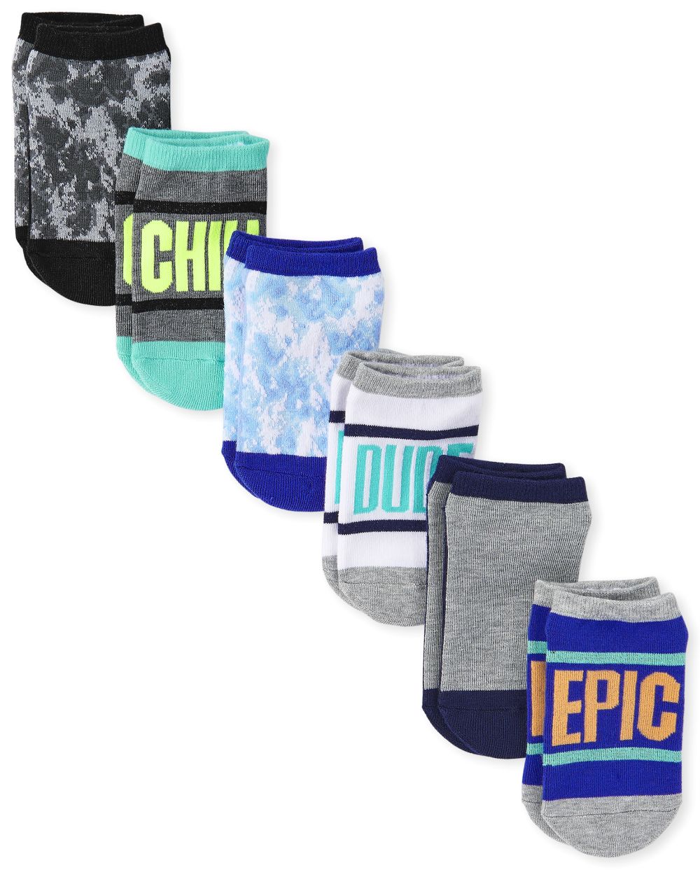 

s Boys Epic Cushioned Ankle Socks 6-Pack - Multi - The Children's Place