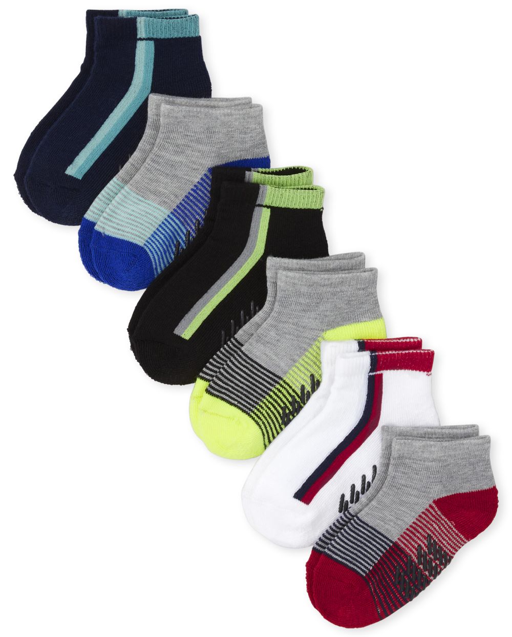 

s Toddler Boys Striped Cushioned Ankle Socks 6-Pack - Multi - The Children's Place