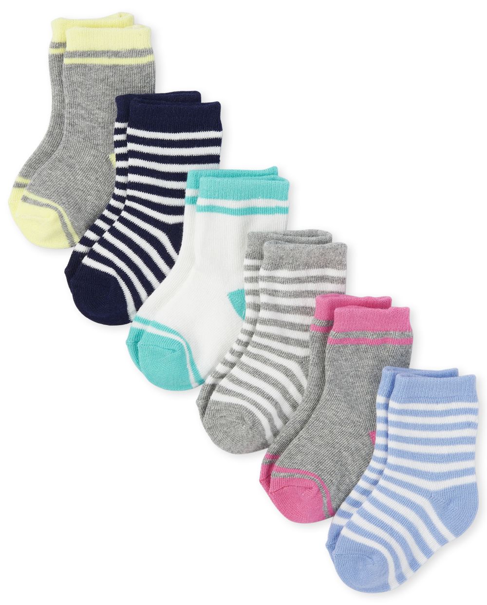 

Newborn Baby Boys Striped Midi Socks 6-Pack - Multi - The Children's Place