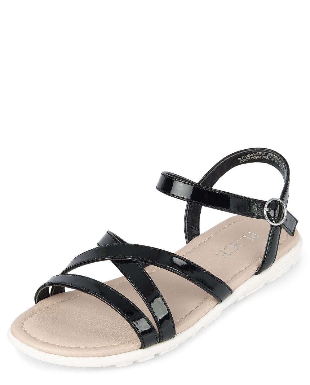 

s Strappy Sandals - Black - The Children's Place