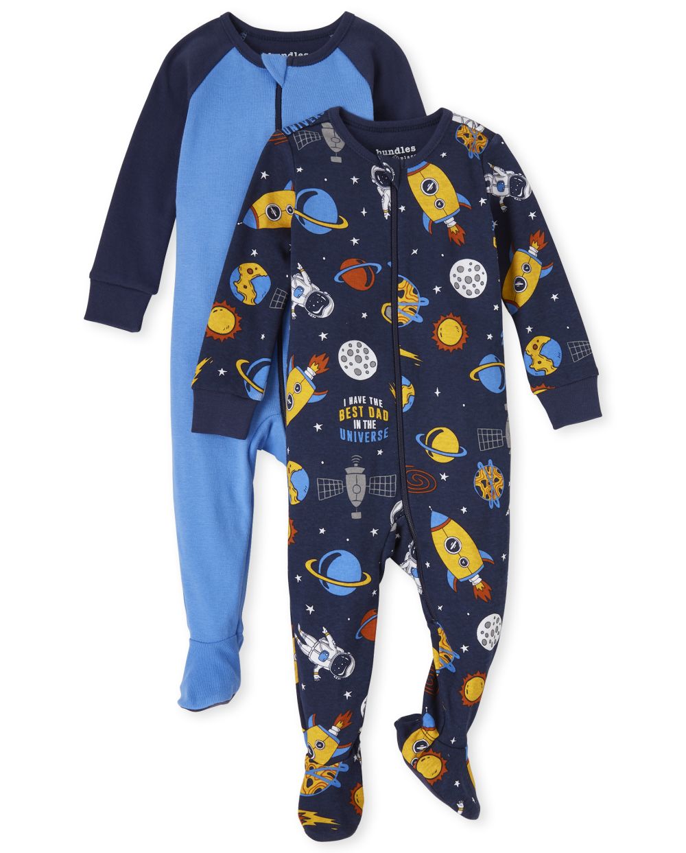 

s Baby And Toddler Boys Space Snug Fit Cotton One Piece Pajamas 2-Pack - Blue - The Children's Place
