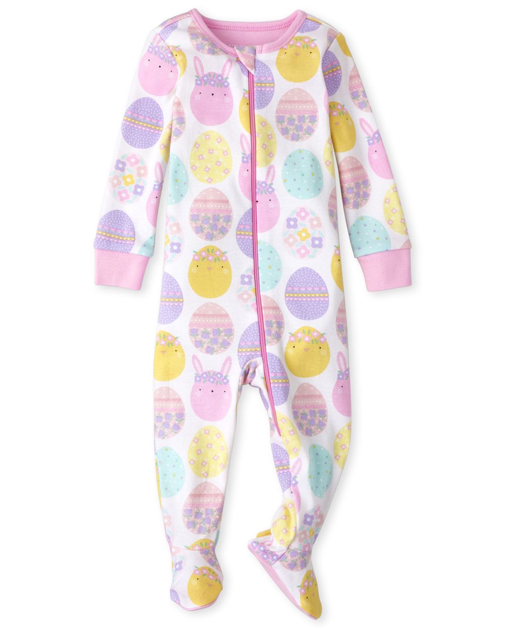 

s Baby And Toddler Easter Bunny Snug Fit Cotton One Piece Pajamas - White - The Children's Place