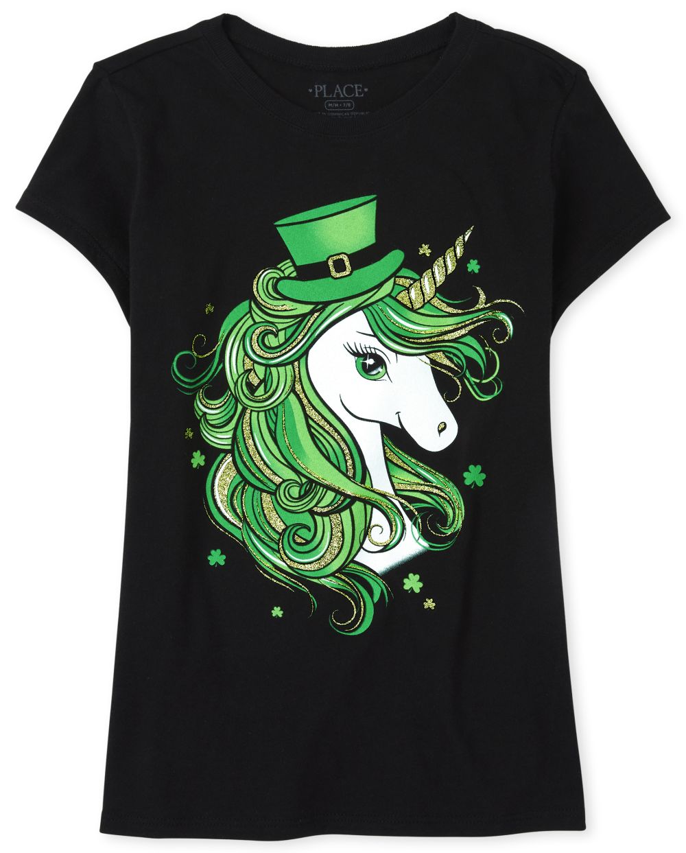 

s St. Patrick's Day Unicorn Graphic Tee - Black T-Shirt - The Children's Place