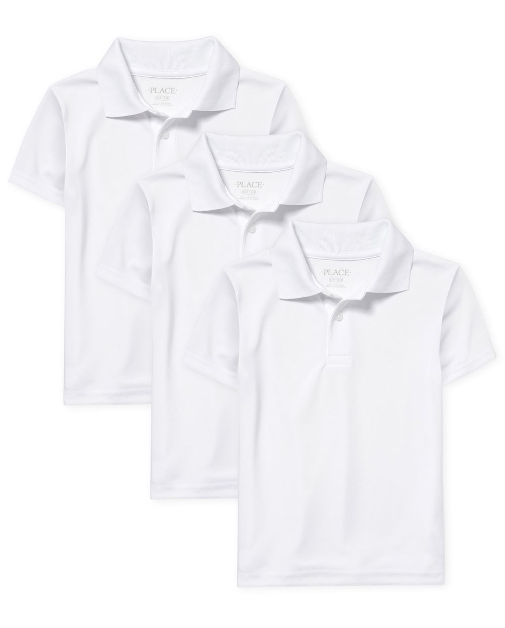 

s Boys Uniform Performance Polo 3-Pack - White - The Children's Place