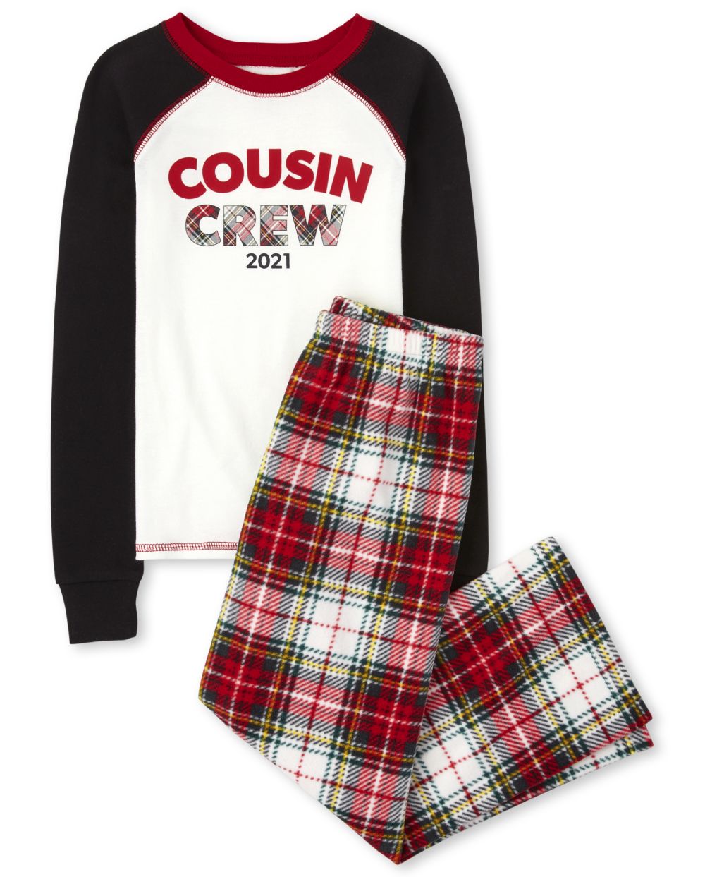 Girls Unisex Kids Cousin Crew Snug Fit Cotton And Fleece Pajamas - Black
