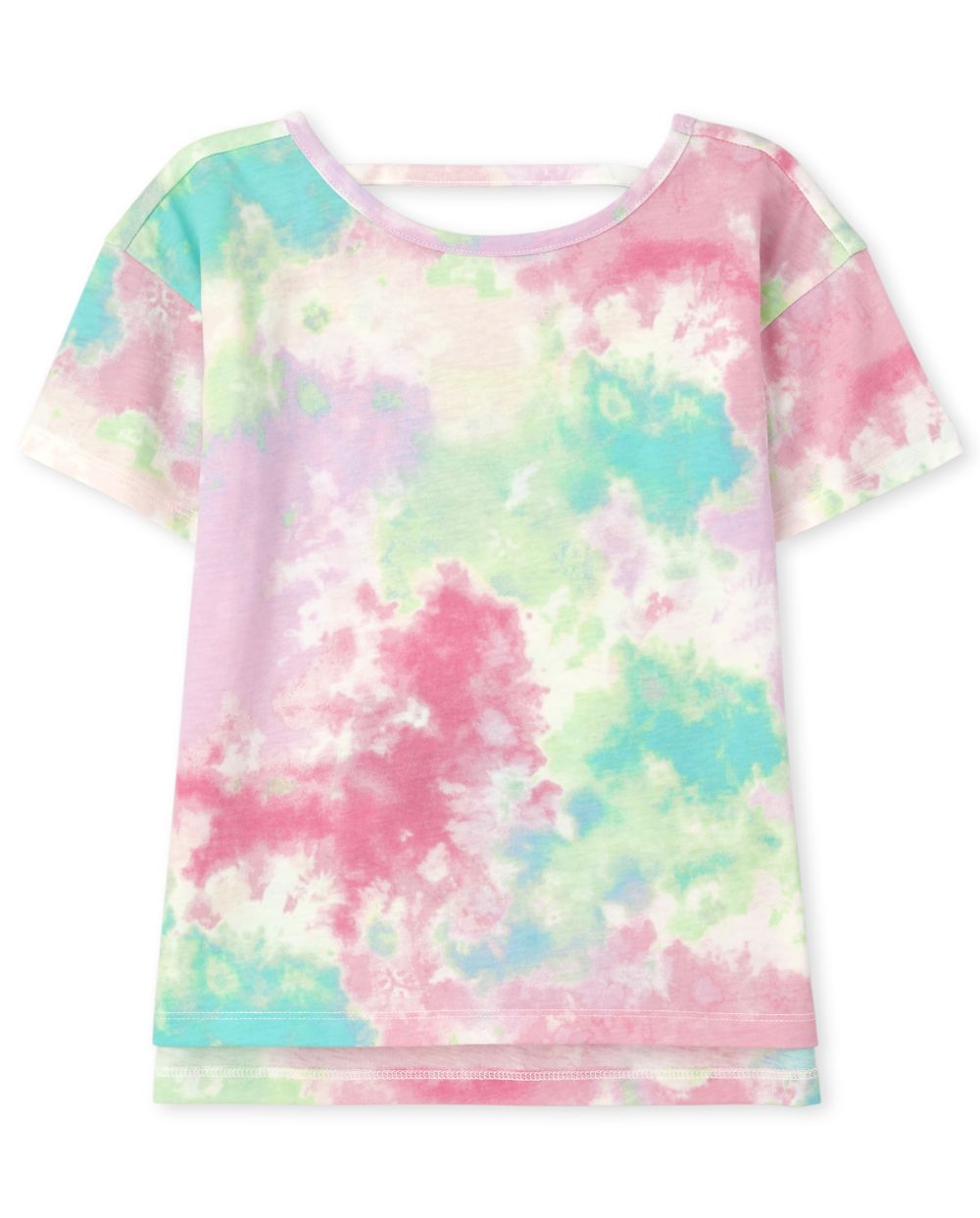 The Children's Place Girls Tie Dye Cut Out High Low Top | Size XS (4),S (5/6),M (7/8),L (10/12),XL (14),XXL (16), | White |...
