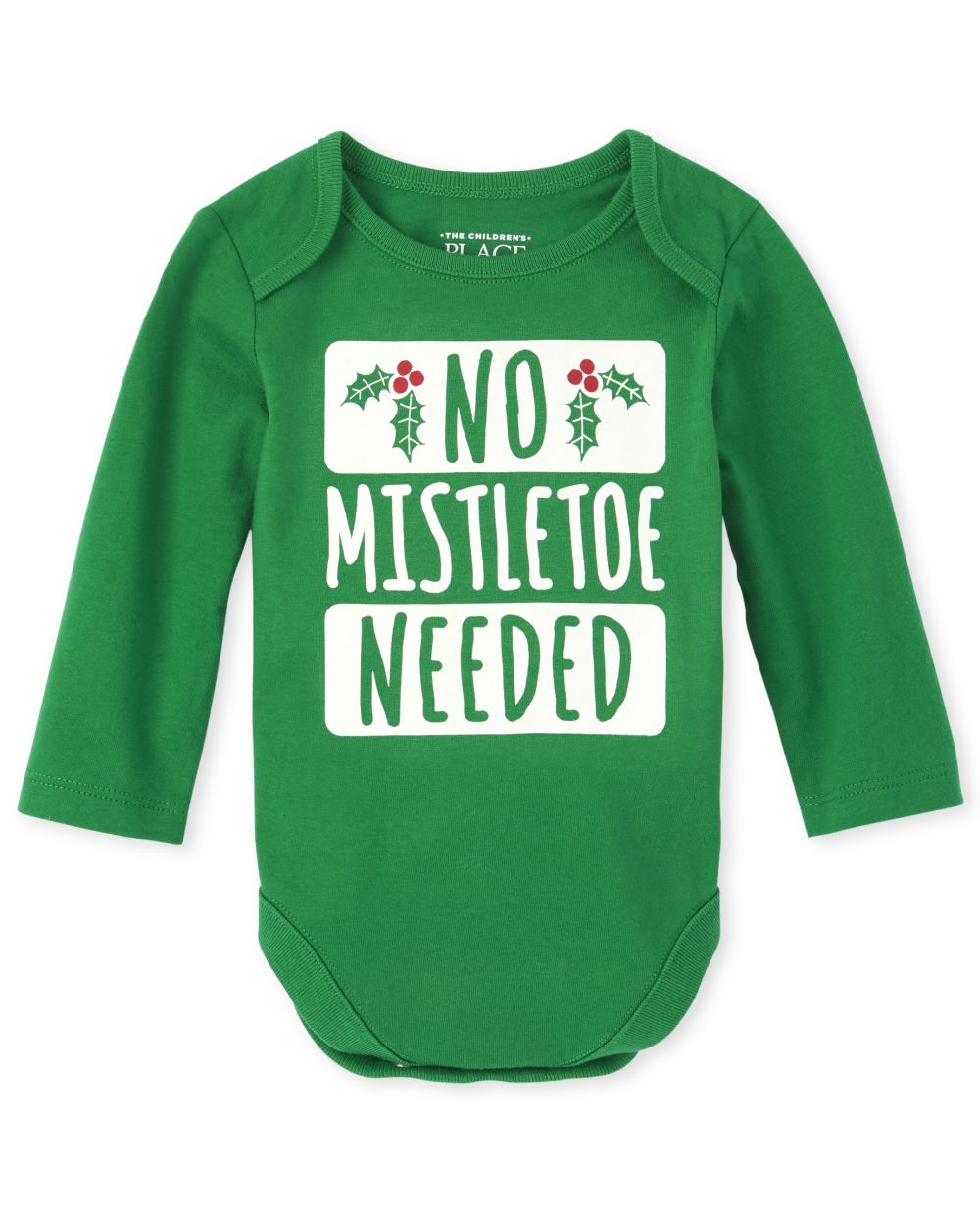 Newborn Unisex Baby Mistletoe Graphic Bodysuit - Green