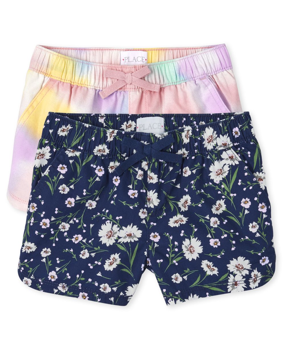 The Children's Place Girls Print Twill Pull On Shorts 2-Pack - Pink - 4,5,6,6X/7,8,10,12,14,16,