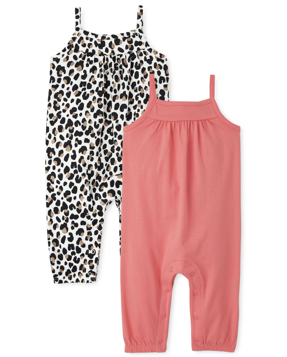 Toddler Baby Snap Closure Animal Leopard Print Sleeveless Jumpsuit