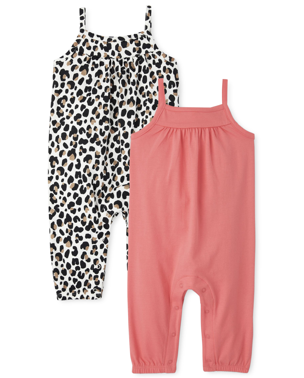 Toddler Baby Animal Leopard Print Snap Closure Sleeveless Jumpsuit