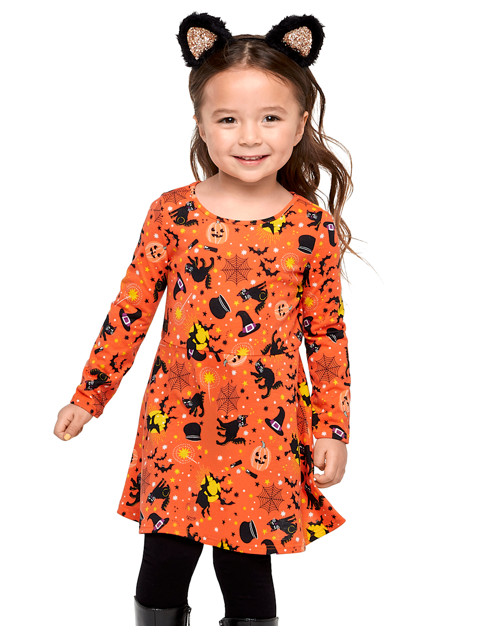 The Children’s Place Toddler Girls Halloween Everyday Dress | Size 12-18 M | Orange | Cotton/Polyester The Children’s Place Toddler Girls Halloween Everyday Dress | Size 12-18 M | Orange | Cotton/Polyester