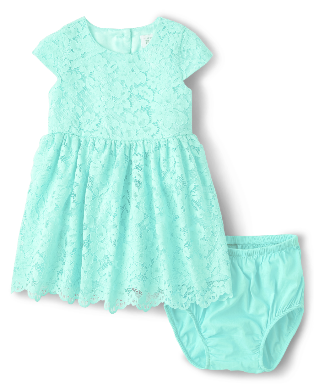 Toddler Button Closure Above the Knee Cap Short Sleeves Sleeves Elasticized Waistline Dress