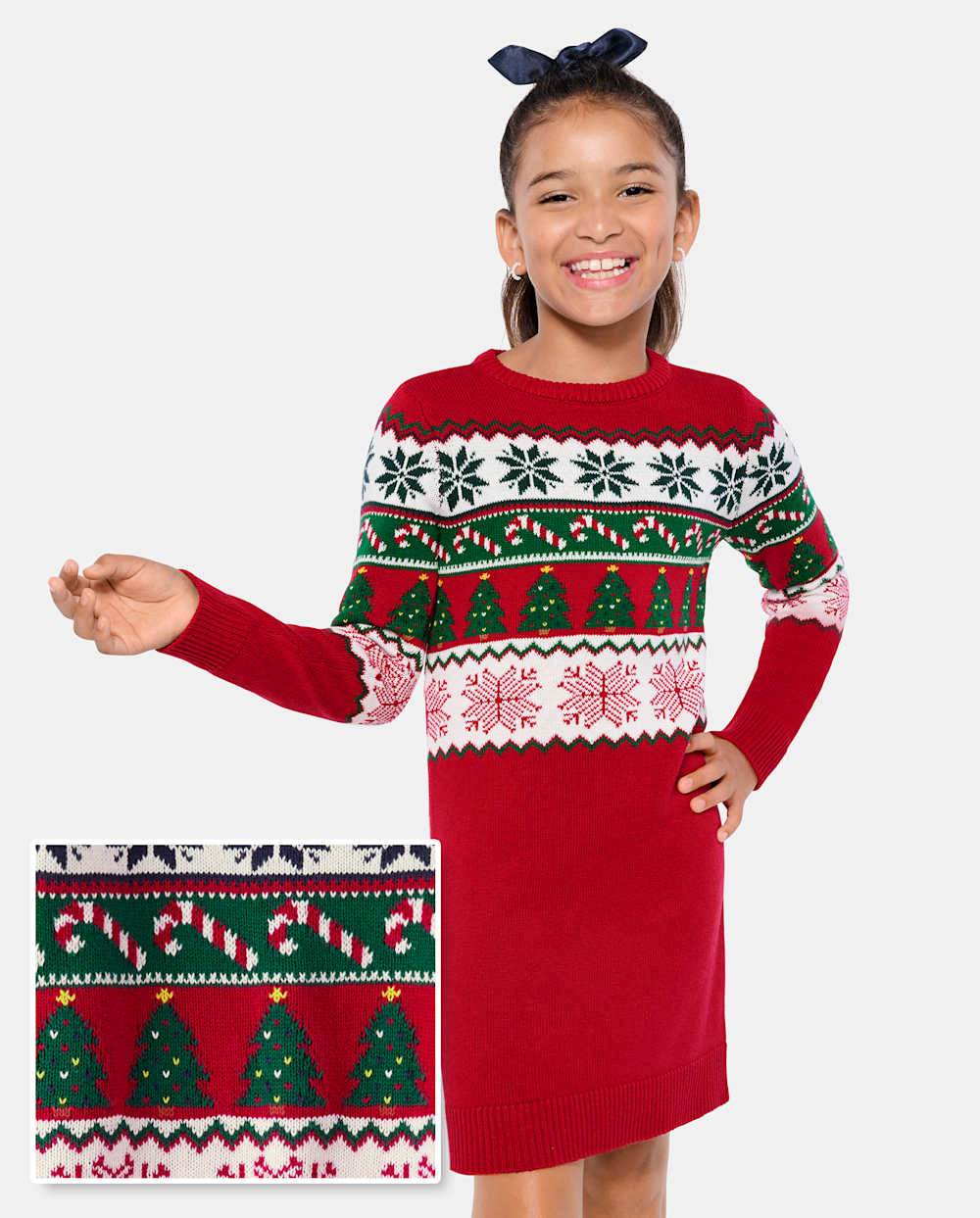 The Children’s Place Girls Matching Family Christmas Fairisle Sweater Dress | Red | Cotton/Acrylic The Children’s Place Girls Matching Family Christmas Fairisle Sweater Dress | Red | Cotton/Acrylic