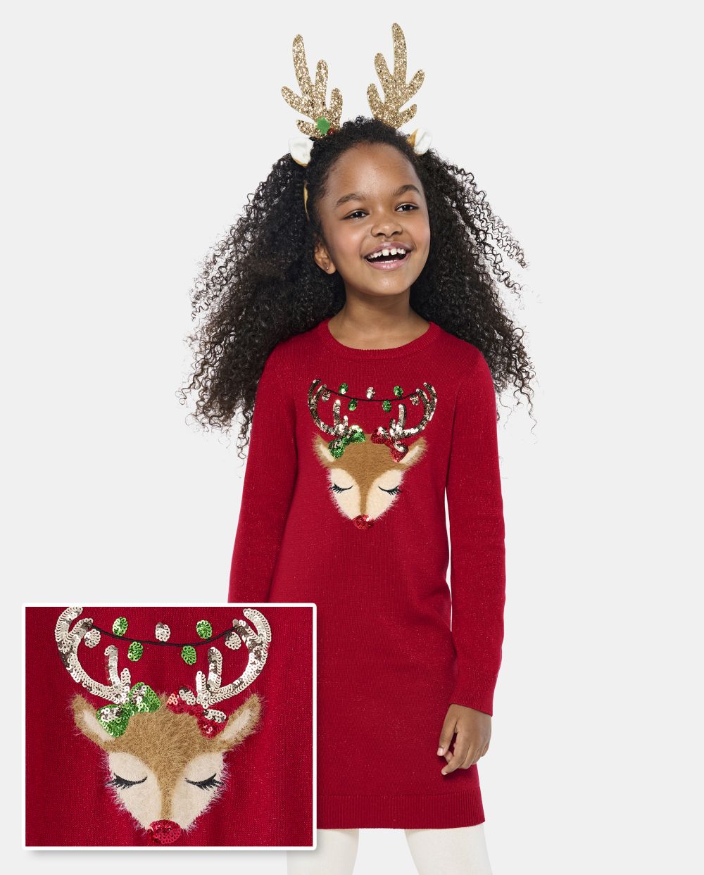 Tall Girls Sweater Sequined Above the Knee Dress by The Children Place