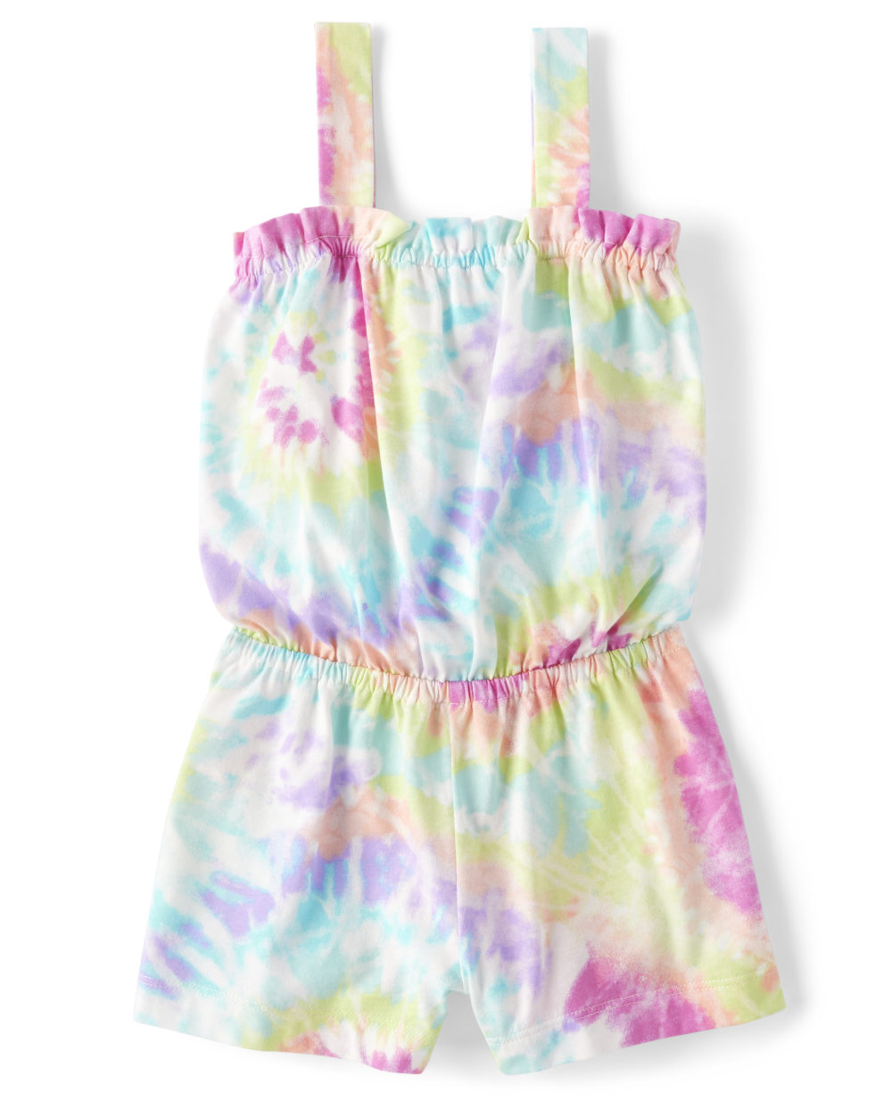 Toddler Baby Smocked Sleeveless Tie Dye Print Romper