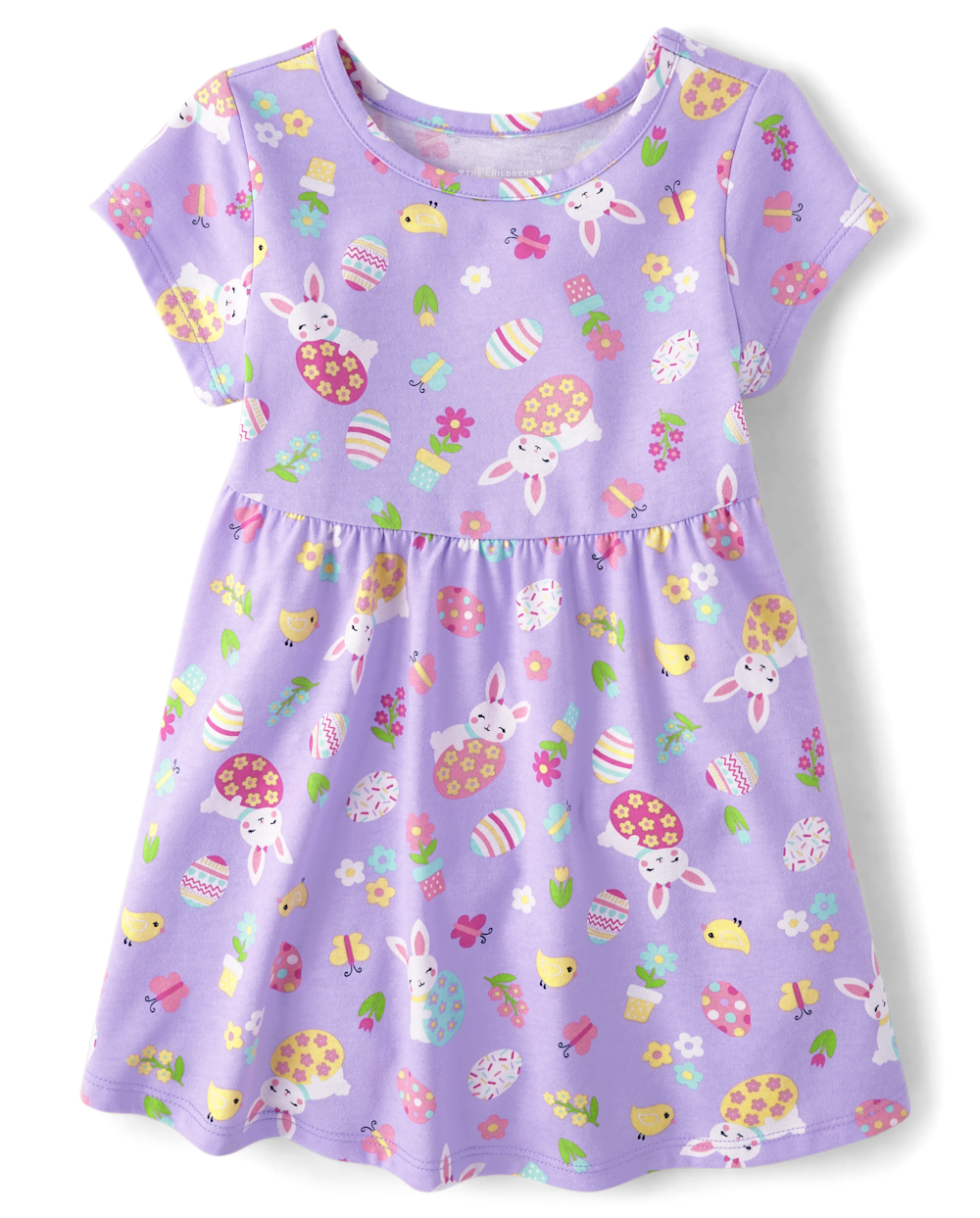 Toddler Baby Above the Knee Crew Neck Short Sleeves Sleeves Dress