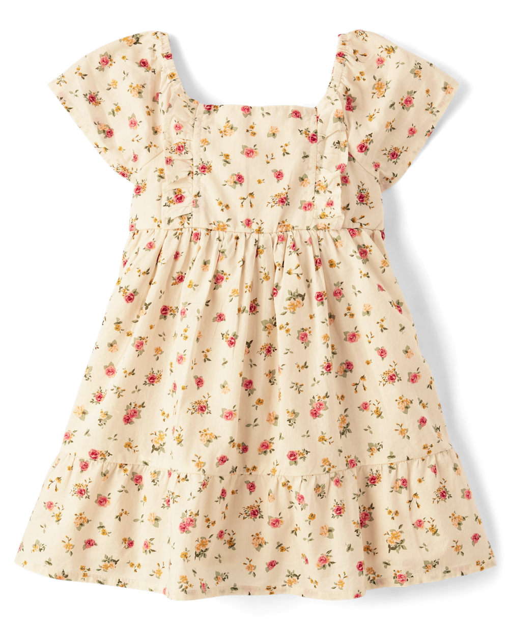 The Children’s Place Toddler Girls Floral Babydoll Dress | Size 3T | Cream | 100% Cotton The Children’s Place Toddler Girls Floral Babydoll Dress | Size 3T | Cream | 100% Cotton