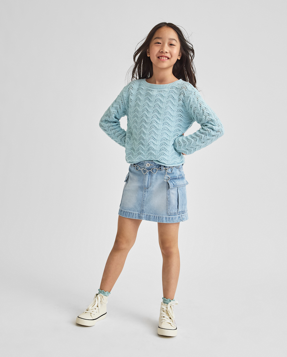 The Children’s Place Girls Denim Cargo Skirt | Size 6 | Blue | Cotton The Children’s Place Girls Denim Cargo Skirt | Size 6 | Blue | Cotton