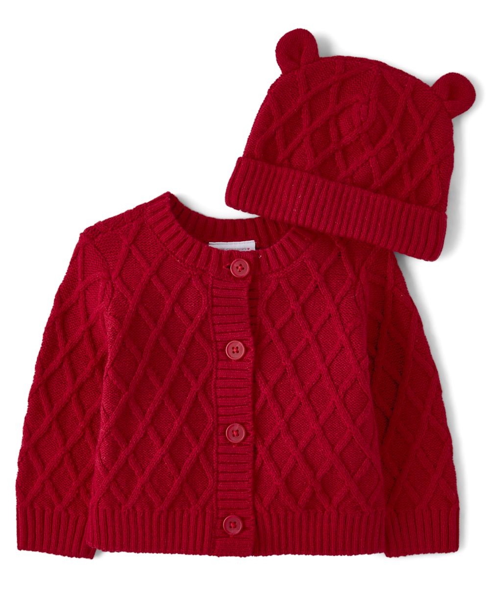 The Children's Place Baby Girls Cable Knit Sweater 2-Piece Outfit Set | Size 0-3 M | Red | Cotton/Acrylic