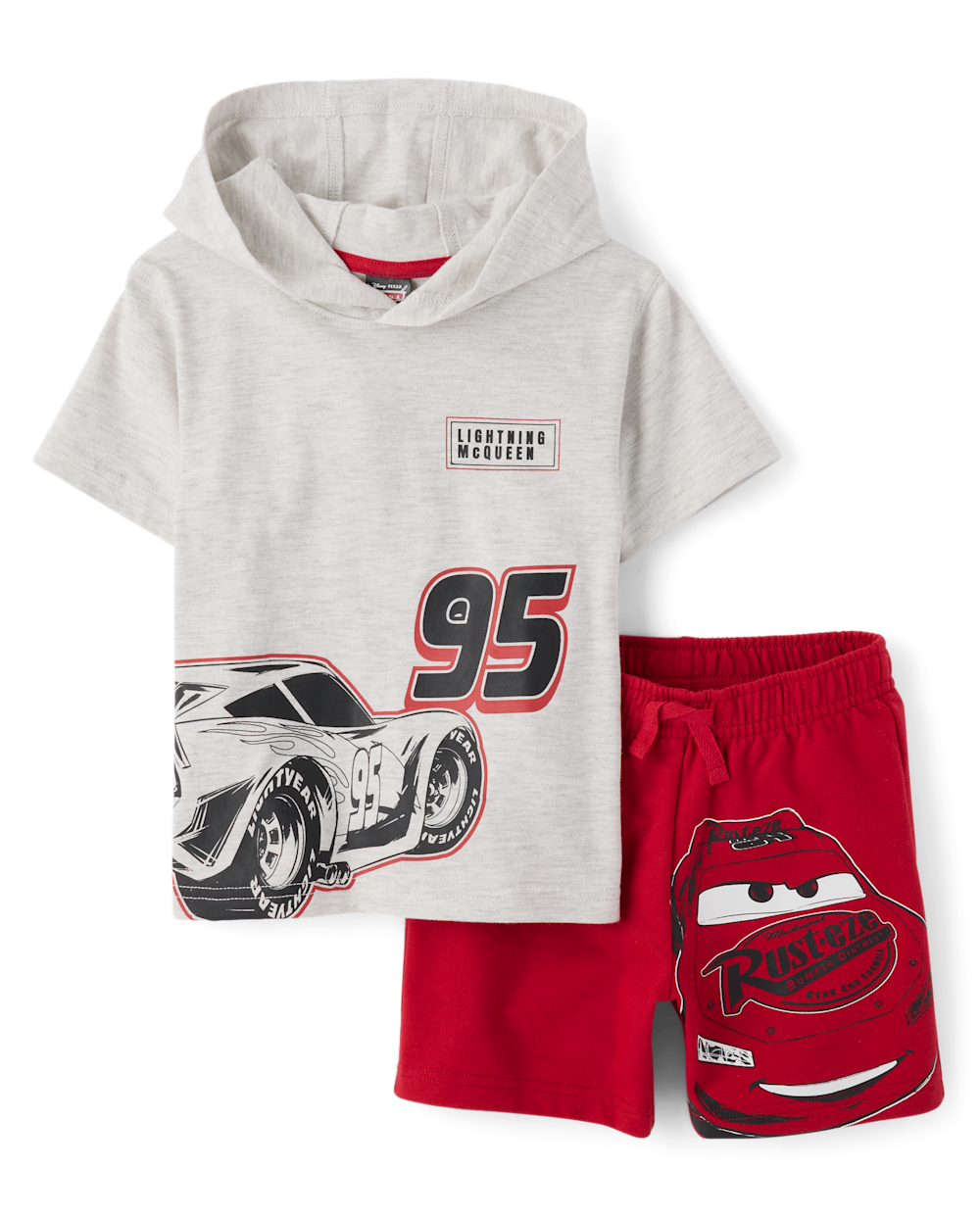 The Children's Place Toddler Boys Lightning McQueen™ 2-Piece Outfit Set | Size 12-18 M | Red | Cotton/Polyester