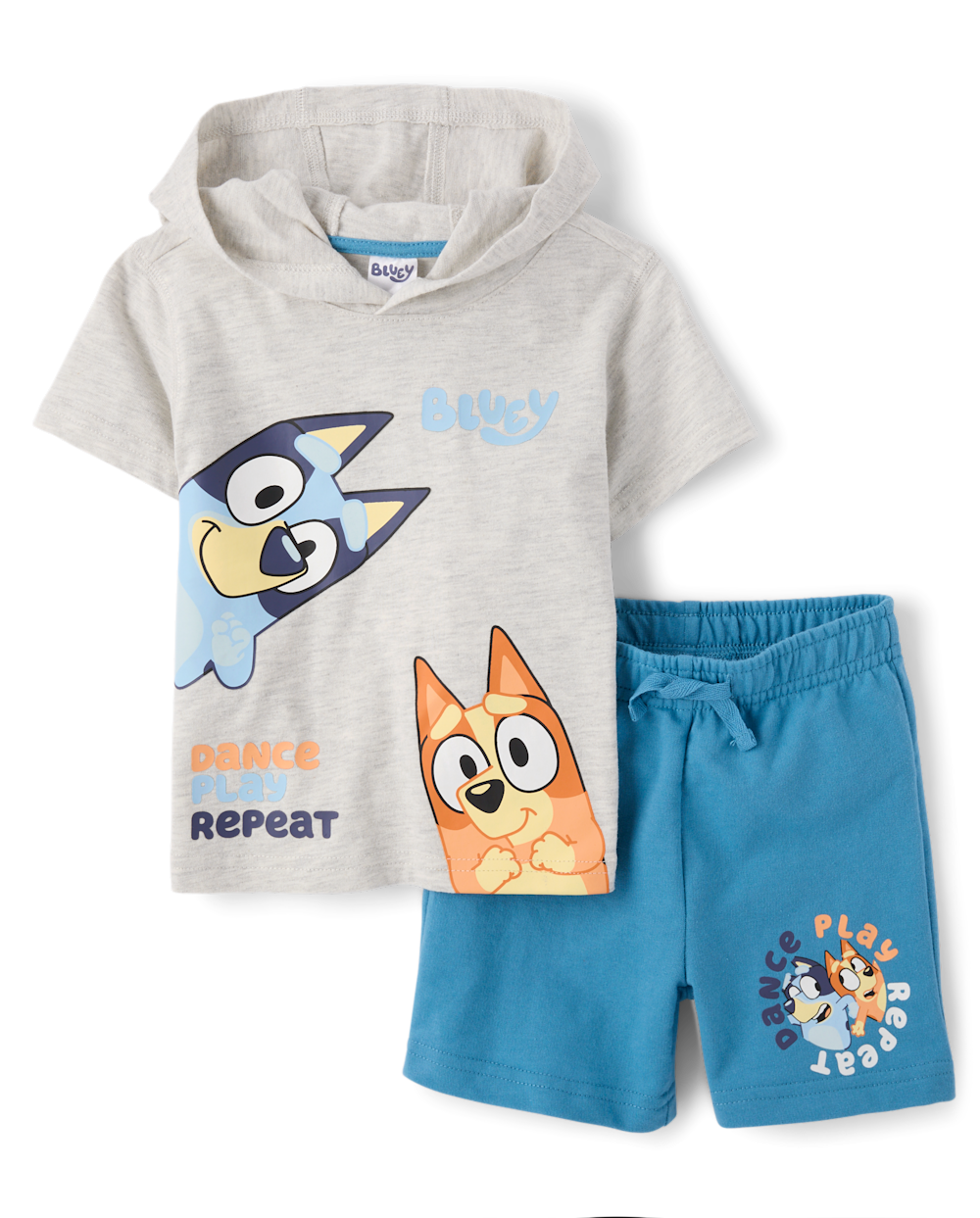 The Children's Place Toddler Boys Bluey™ 2-Piece Outfit Set | Size 3T | Gray | Cotton/Polyester