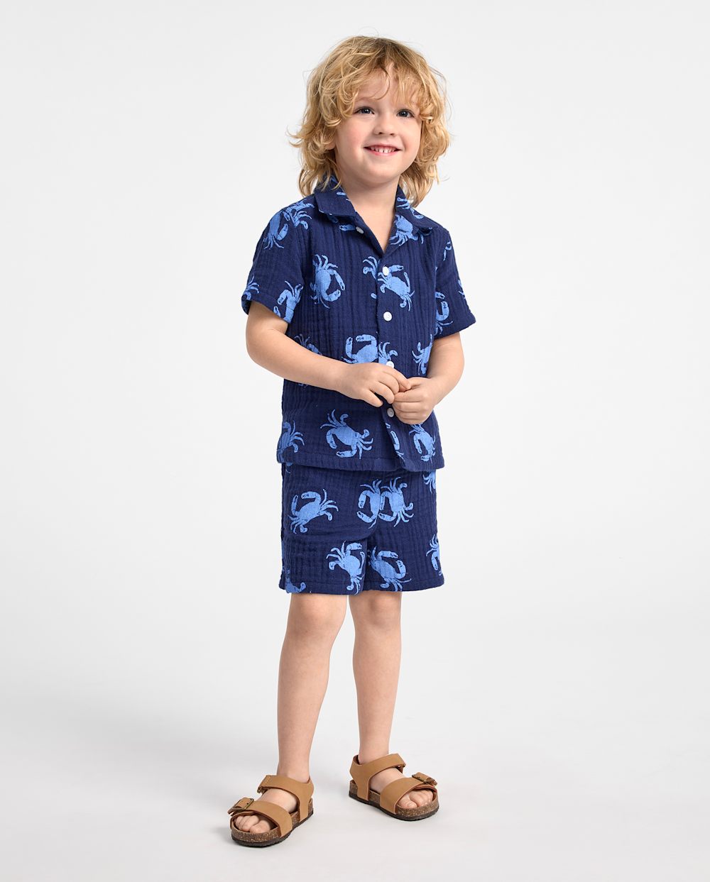 The Children's Place Baby And Toddler Boys Print Gauze 2-Piece Outfit Set | Size 4T | Blue | 100% Cotton