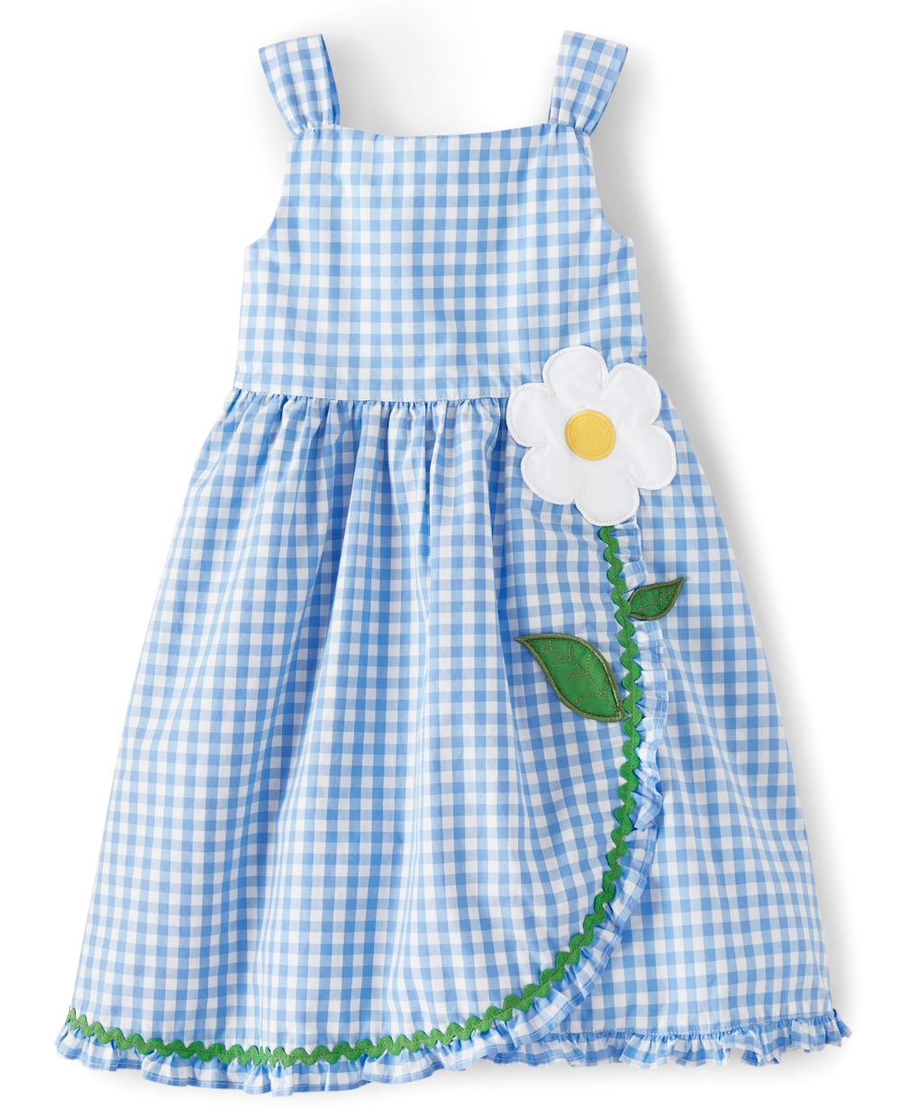 Gymboree | Girls | Gingham Ruffle Dress – Sunny Daisies in Blue | Size 18-24 M | 100% Cotton Poplin