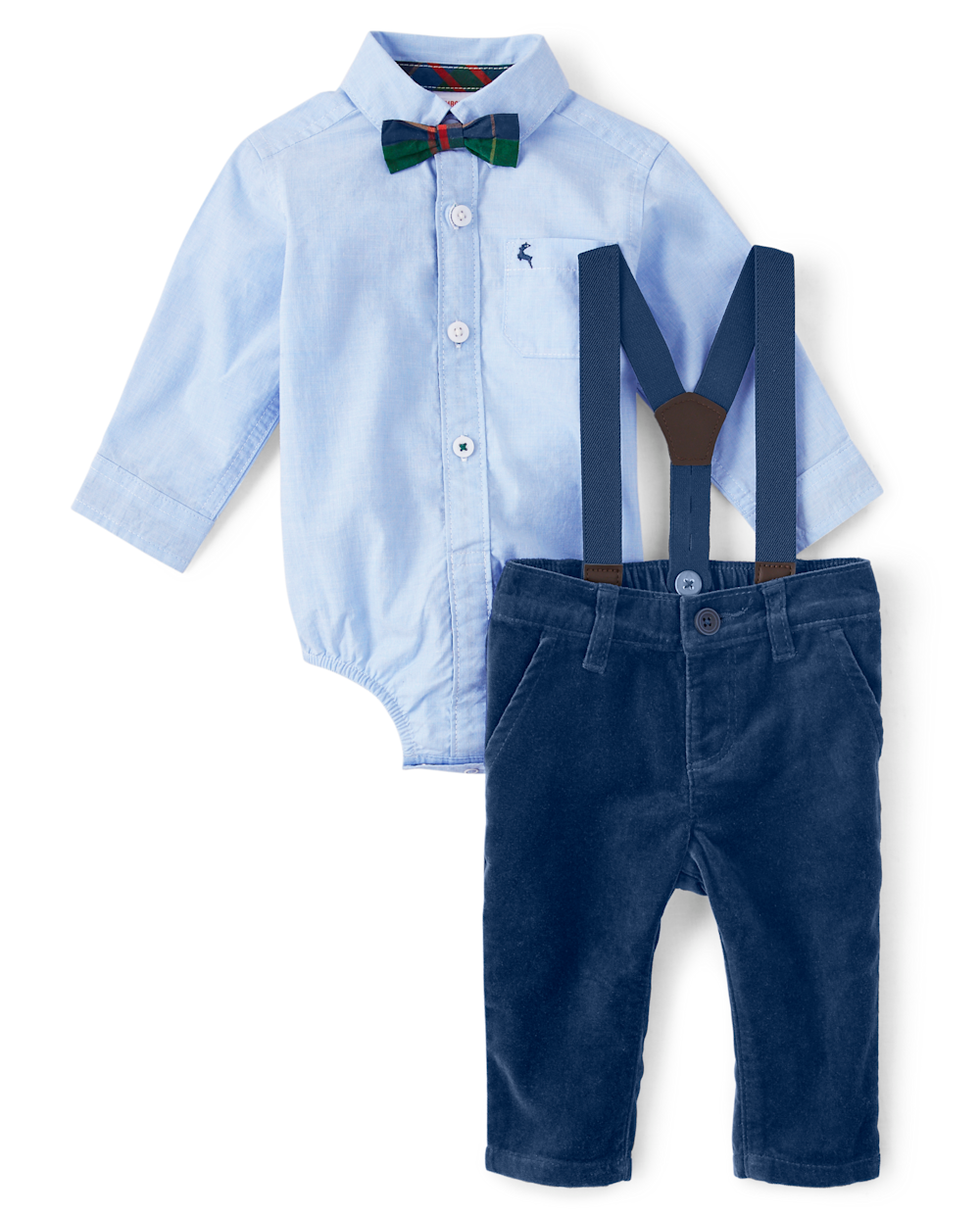 Gymboree | Boys | Baby Button Up Bodysuit And Dress Pants Set Green | Size 9-12 M | 100% Cotton Poplin