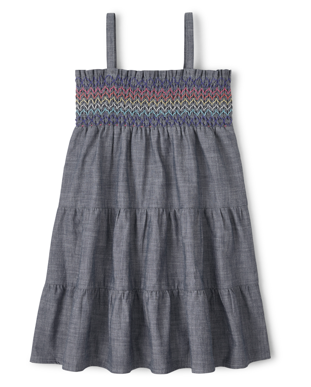 Gymboree | Girls | Smocked Tiered Dress – Music Festival in Blue | Size 5T | 100% Cotton