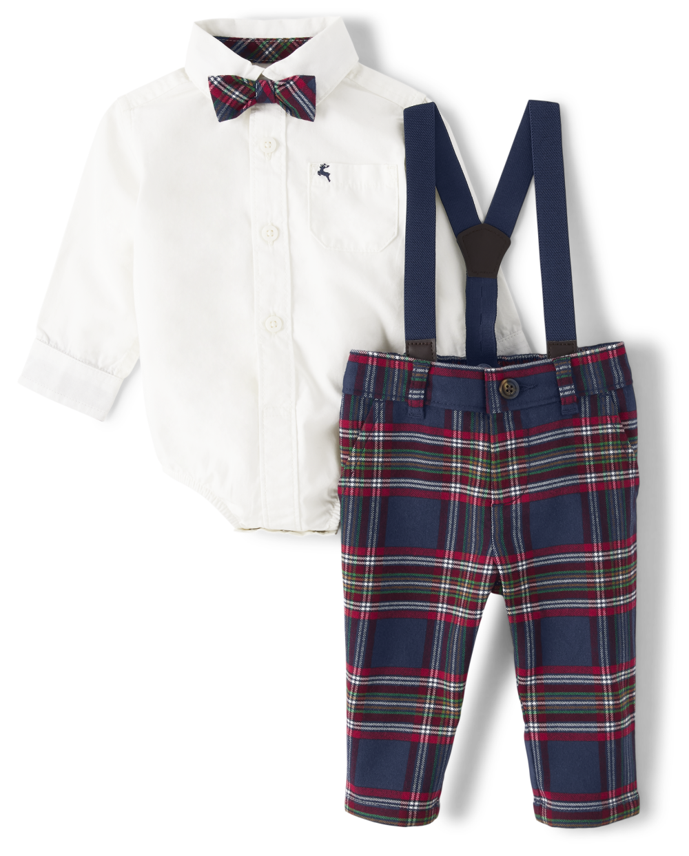 Gymboree | Boys | Baby Button Up Bodysuit And Plaid Dress Pants Set | Size 0-3 M | 100% Cotton Poplin