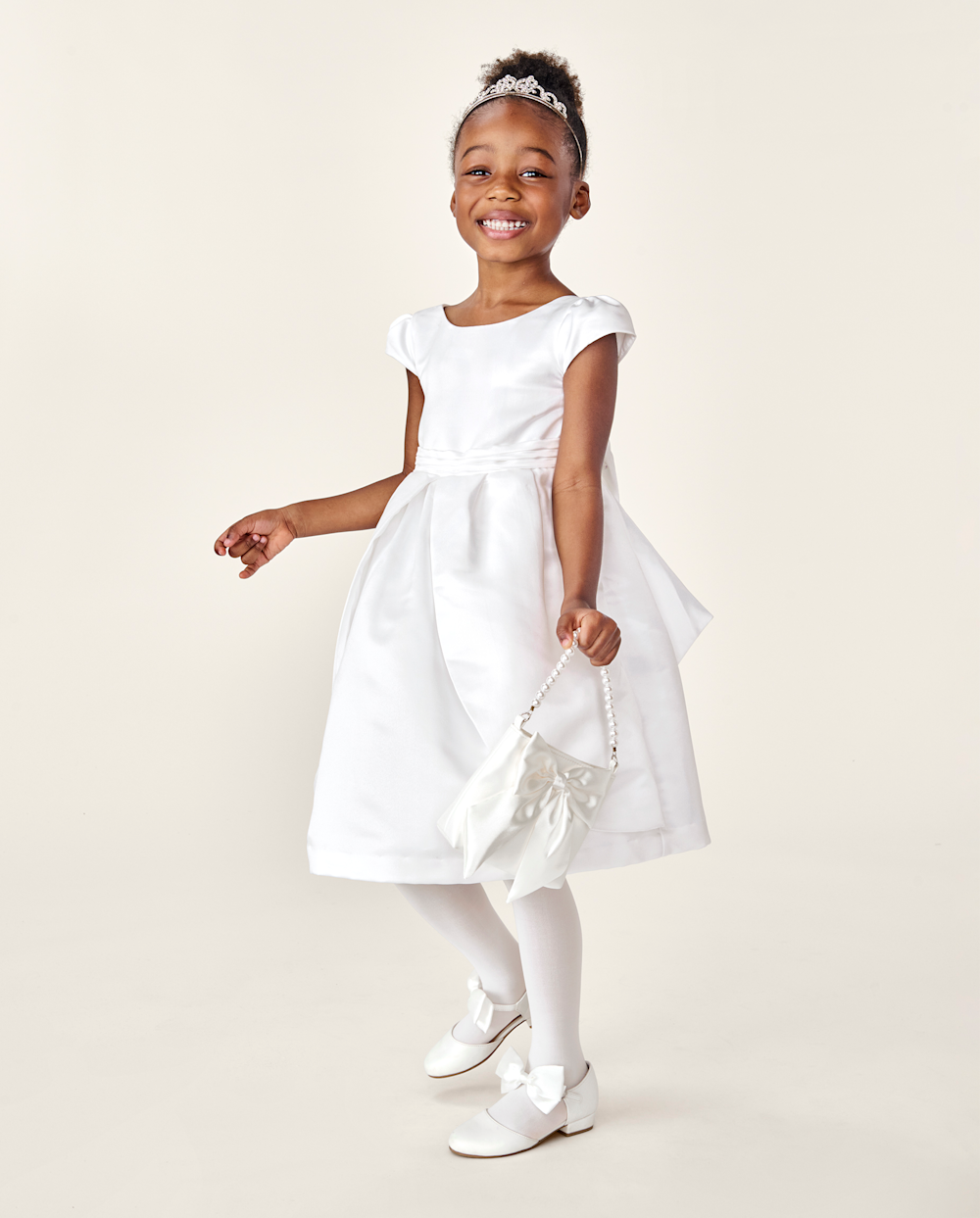 Gymboree | Girls | Satin Dress – Special Occasions in White | Size 12 | 100% Polyester