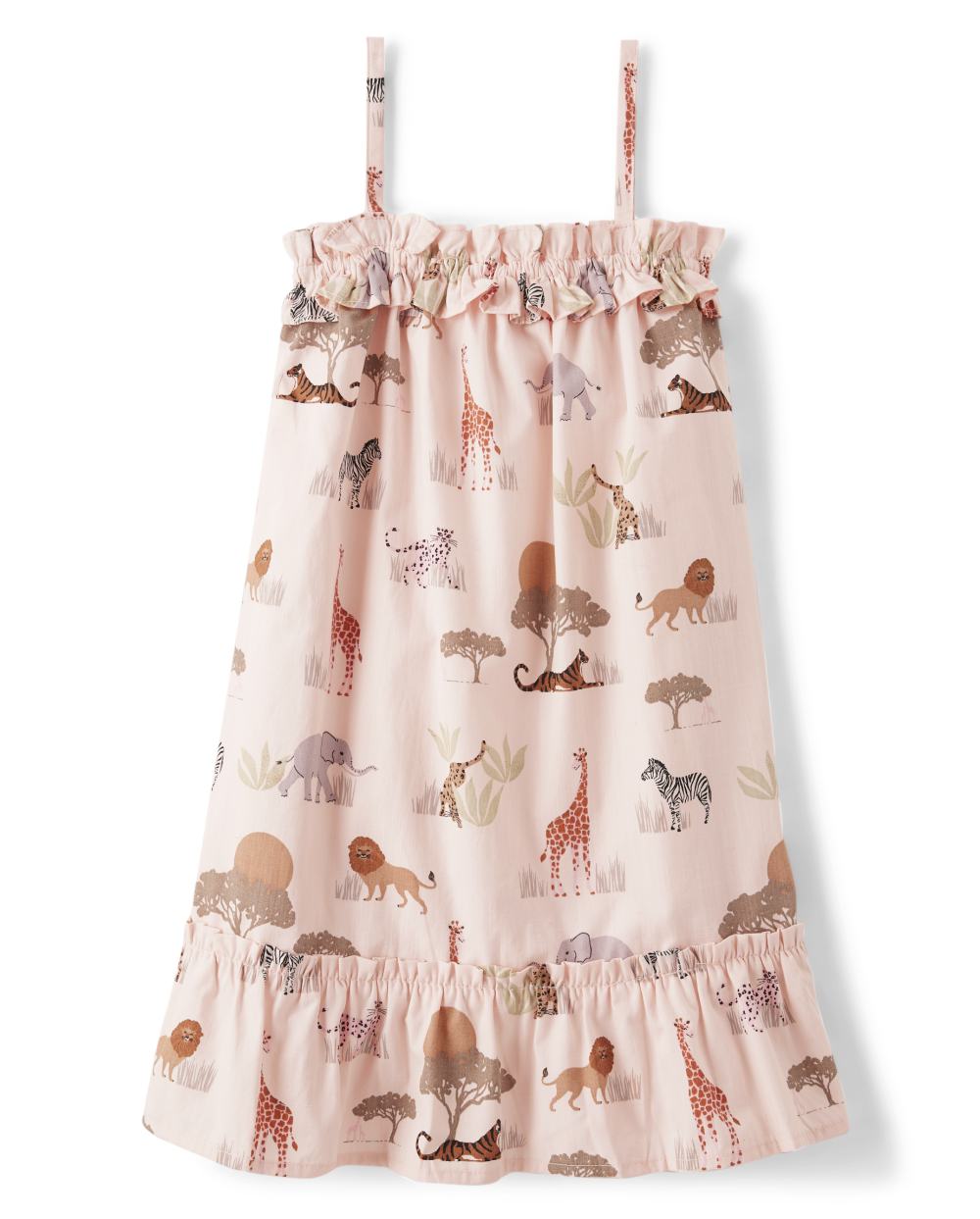 Gymboree | Girls | Safari Ruffle Dress – Safari in Pink | Size 6 | 100% Cotton Poplin