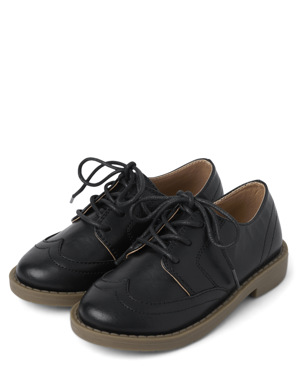 Gymboree | Boys | Lace-Up Dress Shoes in Black | Size Toddler 11 | 100% Faux Leather