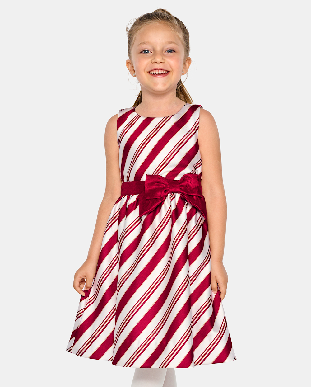 Gymboree | Girls | Striped Jacquard Fit And Flare Dress – All Dressed Up in Red | Size 6 | 100% Polyester