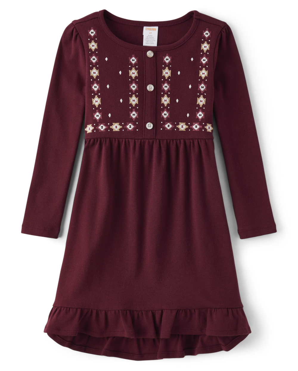 Gymboree | Girls | Embroidered Pattern Shirt Dress – Rustic Ranch in Burgundy | Size 2T | 100% Cotton Gymboree | Girls | Embroidered Pattern Shirt Dress – Rustic Ranch in Burgundy | Size 2T | 100% Cotton