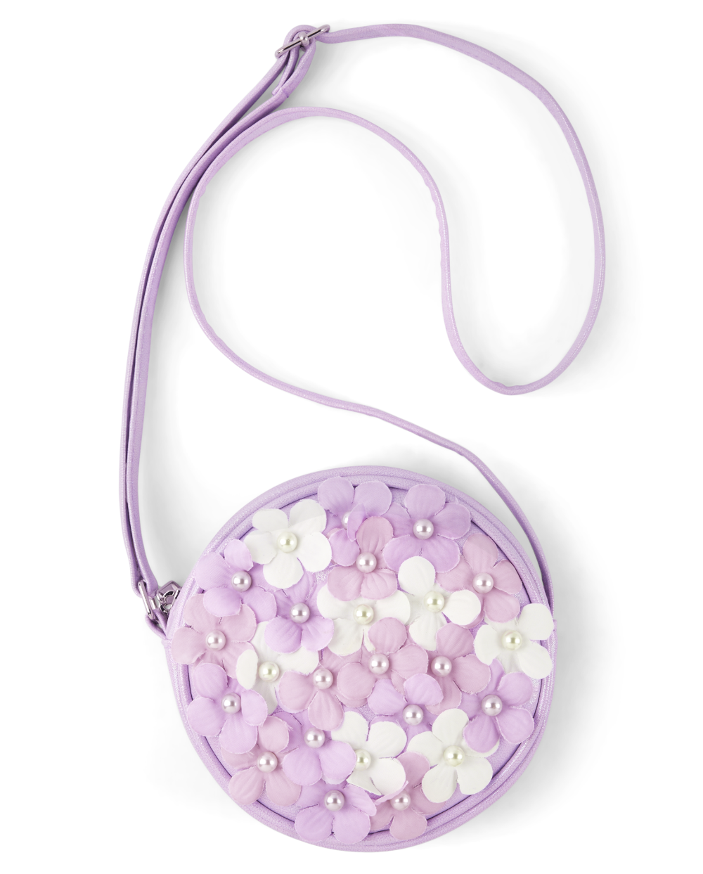 Gymboree | Girls | Floral Round Crossbody Bag - Lovely Lavender | 100% Faux Leather