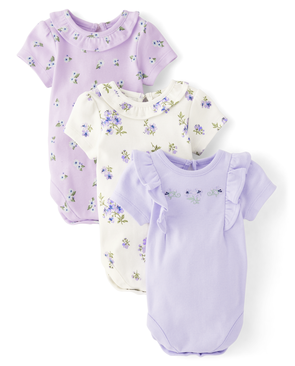 Girls | Baby Floral Flutter Bodysuit 3-Pack - Homegrown by Gymboree | Size 18-24 M | Cotton