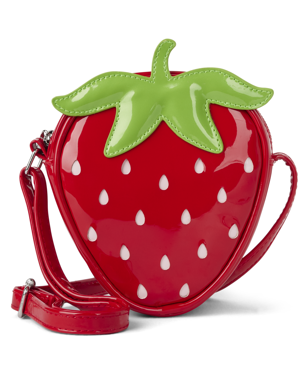 Gymboree | Girls | Strawberry Crossbody Bag - Strawberry Sweetie in Red | 100% Faux Patent Leather