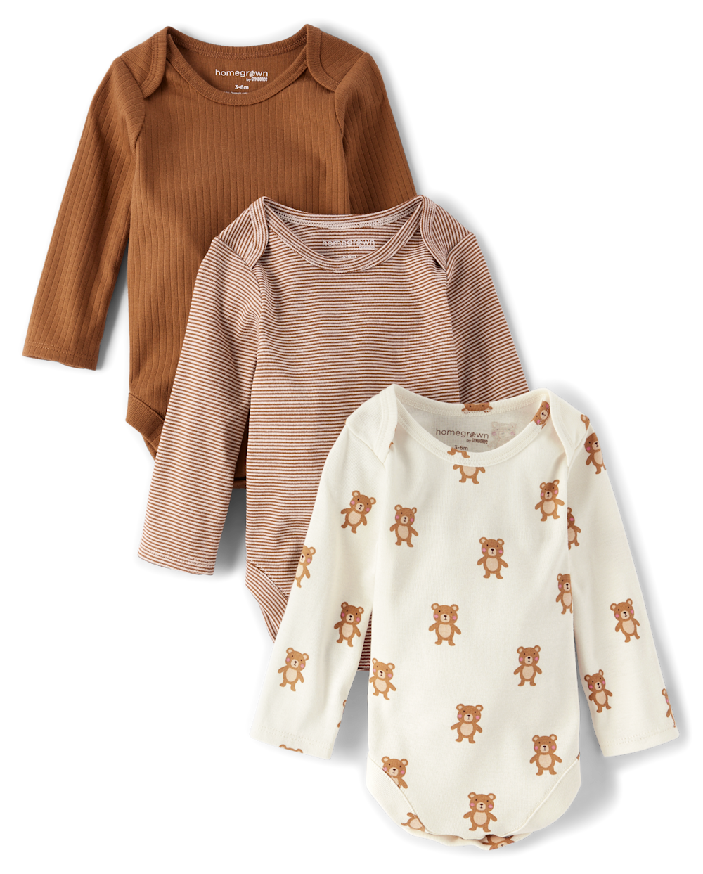 Baby Bear Bodysuit 3-Pack - Homegrown By Gymboree | Size 6-9 M | Cotton