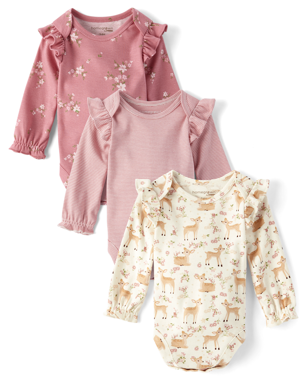 Girls | Baby Floral Bodysuit 3-Pack - Homegrown by Gymboree | Cotton