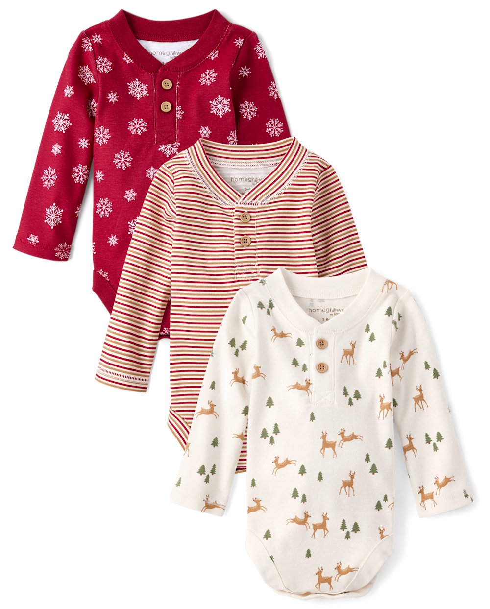 Baby Holiday Bodysuit 3-Pack - Homegrown by Gymboree | Size 12-18 M | Cotton